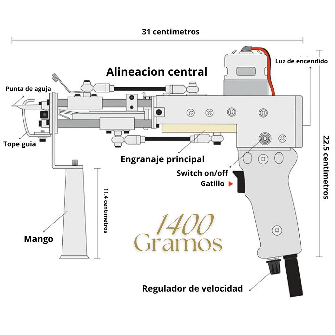 Maquina de corte para bordado de tapices AK-1 (Tufting Gun cut pile)