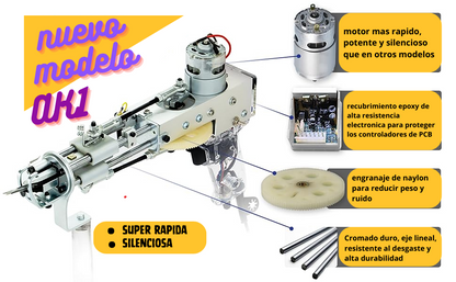 Maquina de corte para bordado de alfombras AK-1 (Tufting Gun cut pile)